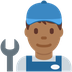 How Man Mechanic: Medium-Dark Skin Tone emoji looks on Twitter.