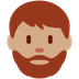 How Man: Medium Skin Tone, Beard emoji looks on Twitter.