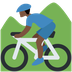 How Man Mountain Biking: Dark Skin Tone emoji looks on Twitter.