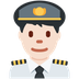 How Man Pilot: Light Skin Tone emoji looks on Twitter.