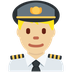 How Man Pilot: Medium-Light Skin Tone emoji looks on Twitter.