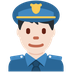 How Man Police Officer: Light Skin Tone emoji looks on Twitter.