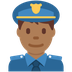 Wie Polizist: mitteldunkle Hautfarbe Emoji auf Twitter aussieht.