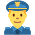 Como o emoji do Policial homem é exibido no Twitter.