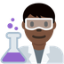 How Man Scientist: Dark Skin Tone emoji looks on Twitter.