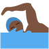 How Man Swimming: Dark Skin Tone emoji looks on Twitter.