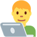 How Man Technologist emoji looks on Twitter.