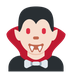 Cómo se ve el emoji Vampiro hombre: tono de piel claro en Twitter.