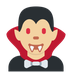 Como o emoji do Homem vampiro: pele morena clara é exibido no Twitter.