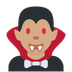 Cómo se ve el emoji Vampiro hombre: tono de piel medio en Twitter.