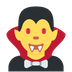 Como o emoji do Homem vampiro é exibido no Twitter.