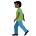 How Man Walking: Dark Skin Tone emoji looks on Twitter.