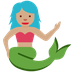 Cómo se ve el emoji Sirena: tono de piel medio en Twitter.