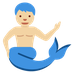 Cómo se ve el emoji Sirena hombre: tono de piel claro medio en Twitter.