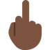 How Middle Finger: Dark Skin Tone emoji looks on Twitter.