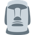 Como o emoji do Moai é exibido no Twitter.