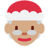 Cómo se ve el emoji Mamá Noel: tono de piel medio en Twitter.