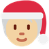 Wie Weihnachtsperson: mittelhelle Hautfarbe Emoji auf Twitter aussieht.