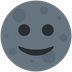 Cómo se ve el emoji Luna nueva con cara en Twitter.