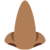 How Nose: Medium-Dark Skin Tone emoji looks on Twitter.