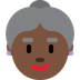 How Old Woman: Dark Skin Tone emoji looks on Twitter.