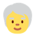 Wie Ältere Person Emoji auf Twitter aussieht.