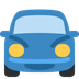 Cómo se ve el emoji Coche próximo en Twitter.