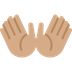 How Open Hands: Medium Skin Tone emoji looks on Twitter.