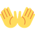 How Open Hands emoji looks on Twitter.