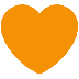 Cómo se ve el emoji Corazón naranja en Twitter.