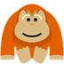 Cómo se ve el emoji Orangután en Twitter.