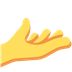 How Palm up Hand emoji looks on Twitter.