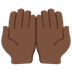 How Palms up Together: Dark Skin Tone emoji looks on Twitter.