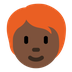 How Person: Dark Skin Tone, Red Hair emoji looks on Twitter.