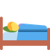 躺在床上的人 表情符号在 Twitter 上的外观。