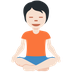 How Person in Lotus Position: Light Skin Tone emoji looks on Twitter.