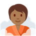 Como o emoji do Pessoa na sauna: pele morena escura é exibido no Twitter.