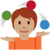 How Person Juggling: Medium Skin Tone emoji looks on Twitter.