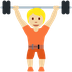 How Person Lifting Weights: Medium-Light Skin Tone emoji looks on Twitter.