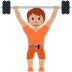 How Person Lifting Weights: Medium Skin Tone emoji looks on Twitter.