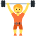 How Person Lifting Weights emoji looks on Twitter.