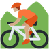 Wie Mountainbiker(in): mittlere Hautfarbe Emoji auf Twitter aussieht.