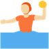 Cómo se ve el emoji Persona jugando al waterpolo: tono de piel claro medio en Twitter.