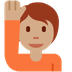 How Person Raising Hand: Medium Skin Tone emoji looks on Twitter.