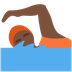 How Person Swimming: Dark Skin Tone emoji looks on Twitter.