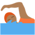 How Person Swimming: Medium-Dark Skin Tone emoji looks on Twitter.