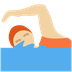 Wie Schwimmer(in): mittelhelle Hautfarbe Emoji auf Twitter aussieht.