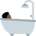 How Person Taking Bath: Dark Skin Tone emoji looks on Twitter.