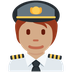 Wie Pilot(in): mittlere Hautfarbe Emoji auf Twitter aussieht.