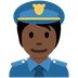 How Police Officer: Dark Skin Tone emoji looks on Twitter.